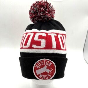Skully Brand Boston MA beanie with top pom Knit